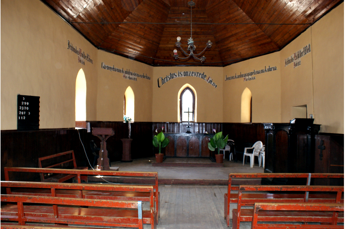 Kirche in Otjimbingwe von innen